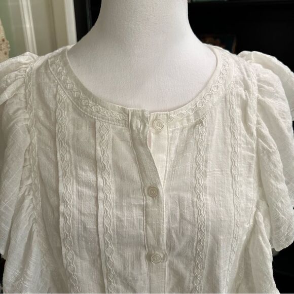 Max Studio Cotton White Dress Size Large NWT - Picture 2 of 11